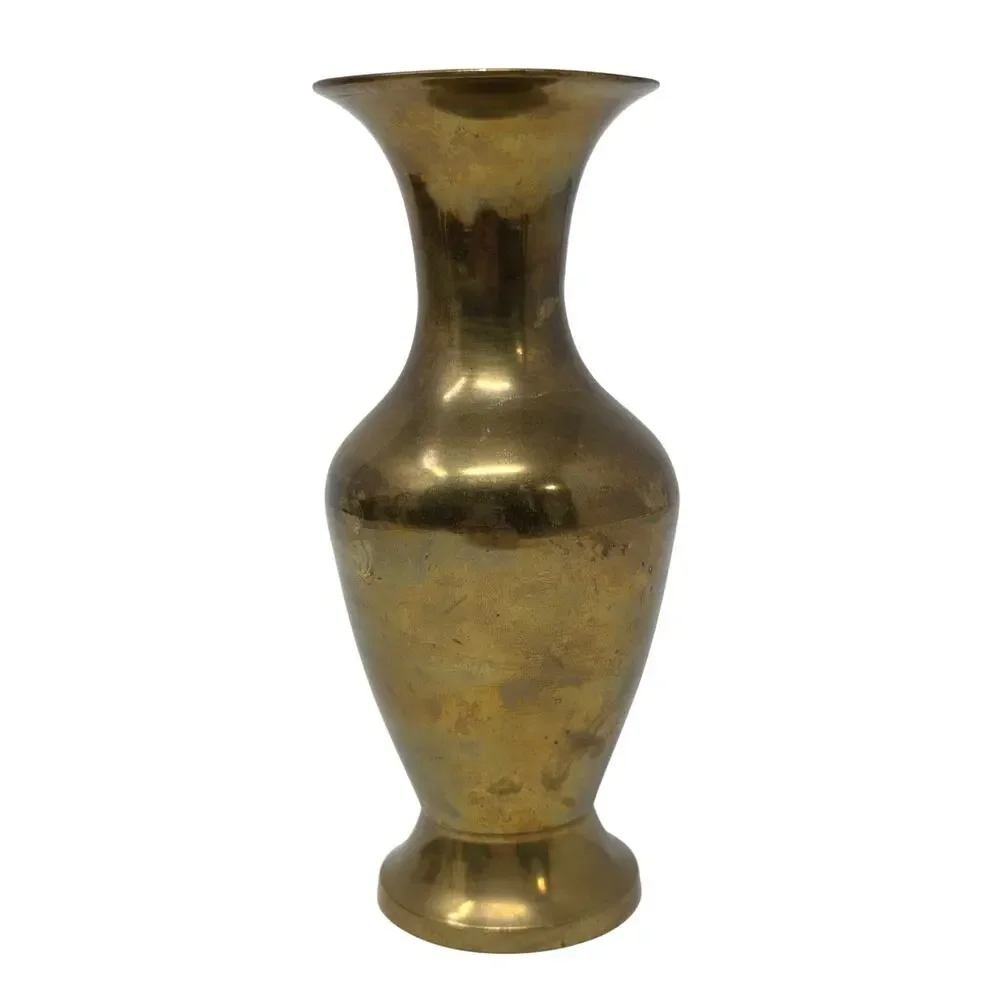 Vintage Solid Brass Bud Vase Made in India Small 5.75